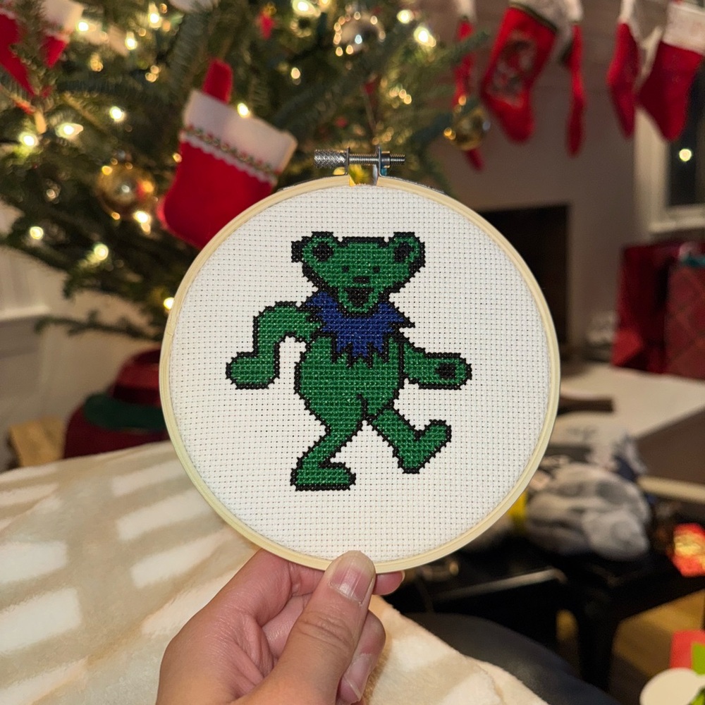 Grateful Dead Dancing Bear Cross Stitch